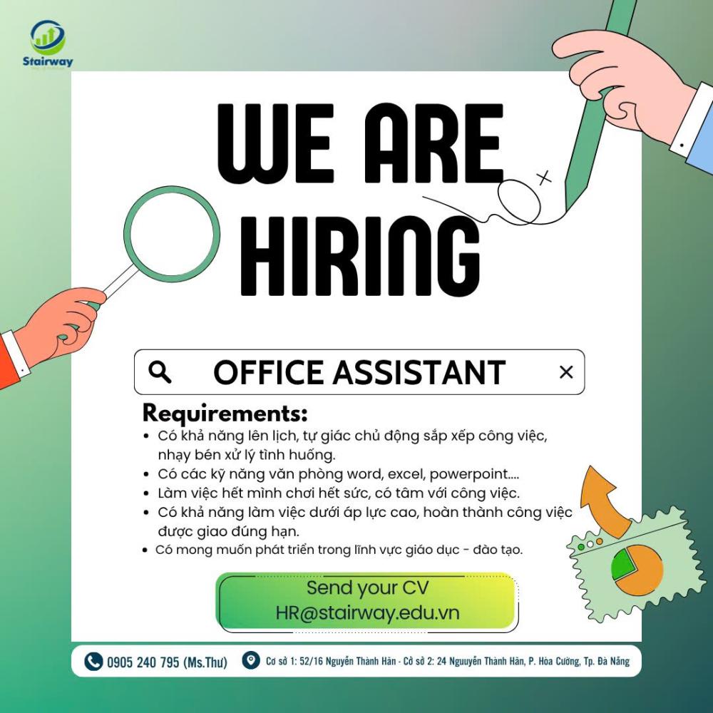 THÔNG BÁO TUYỂN DỤNG – VỊ TRÍ OFFICE ASSISTANT