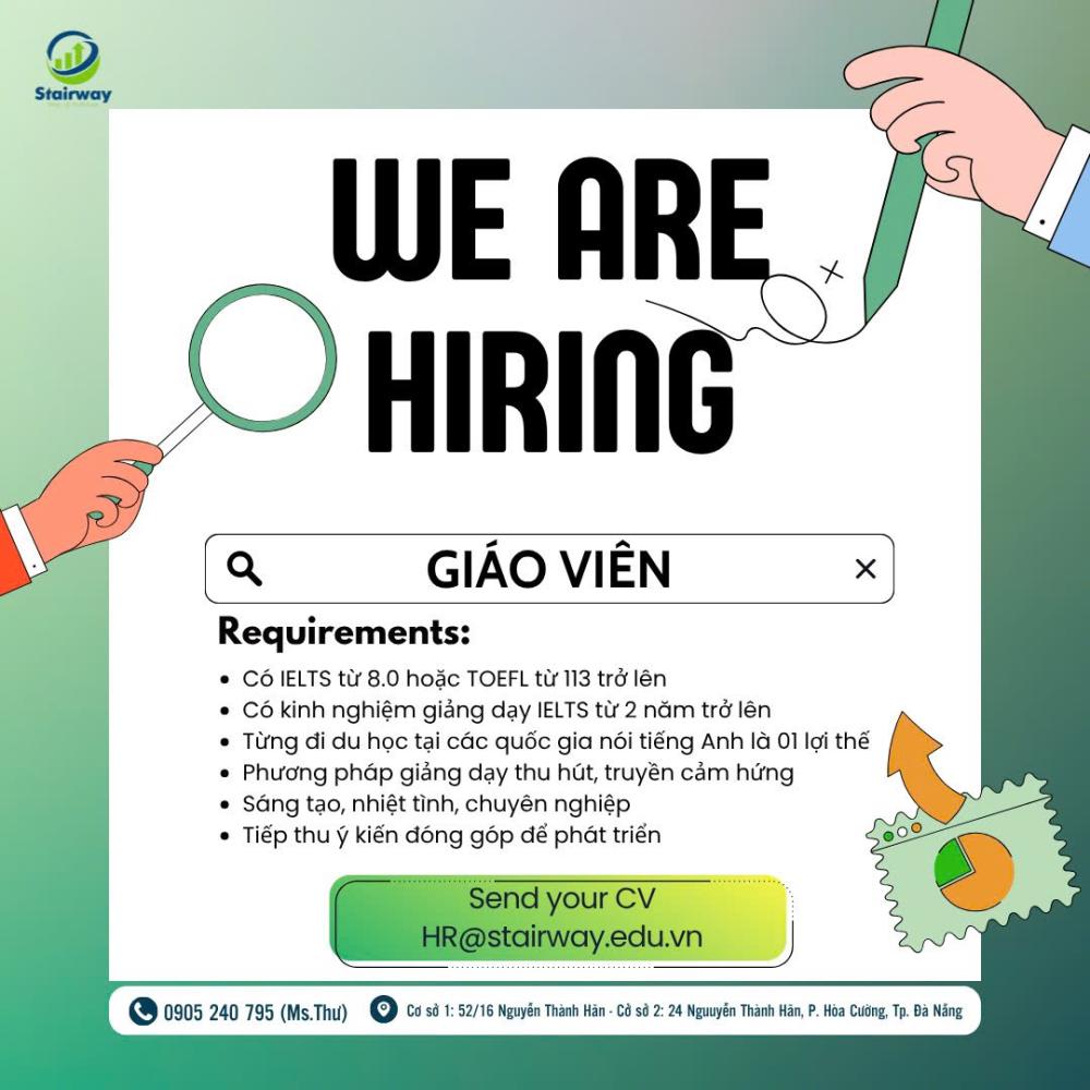 STAIRWAY TUYỂN DỤNG GIÁO VIÊN & TRỢ GIẢNG TIẾNG ANH